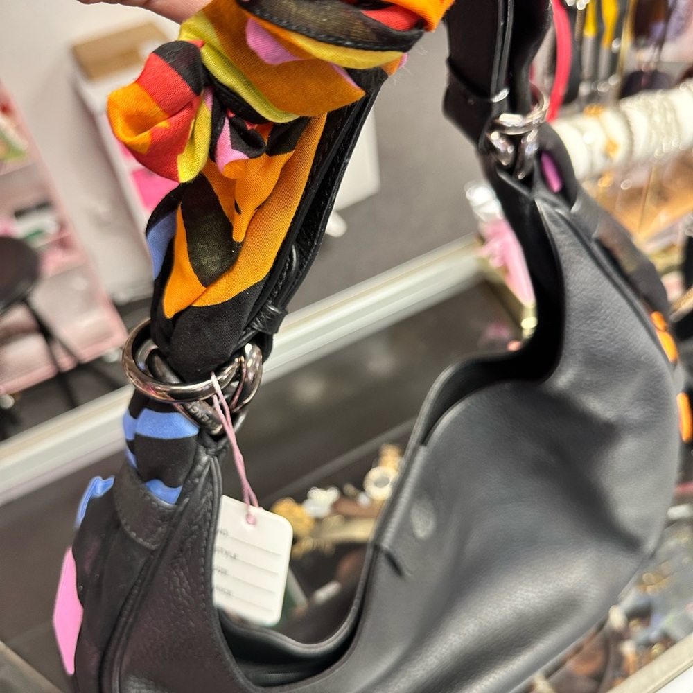 Givenchy Black Leather Women's Bag with Colorful Scarf